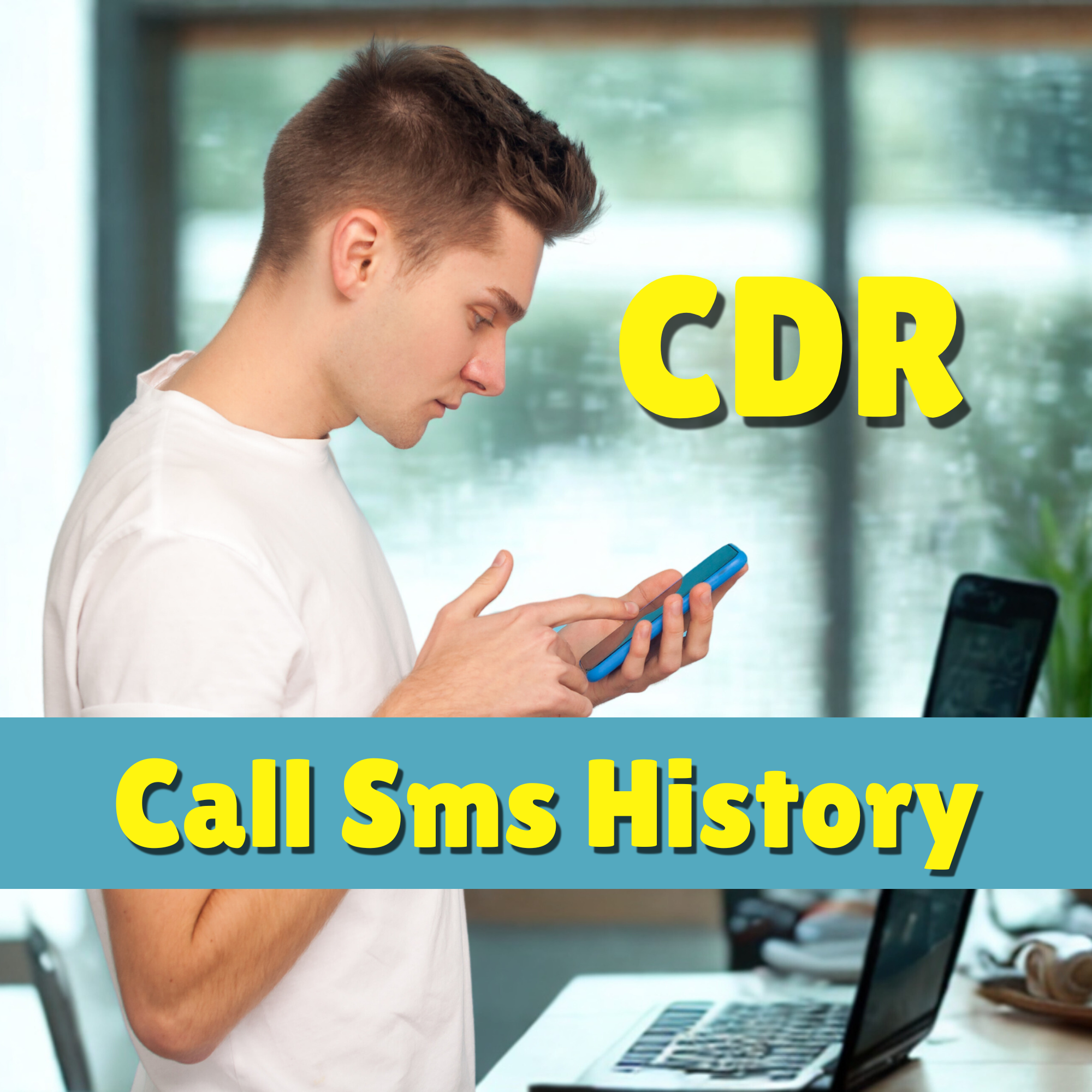 This image is advertising a service related to retrieving call and SMS (text message) history, likely for the past three months. "CDR" stands for Call Detail Record, which is a data record produced by a telephone exchange or other telecommunications equipment that documents the details of a phone call or text message. The image suggests the service can provide this detailed record.